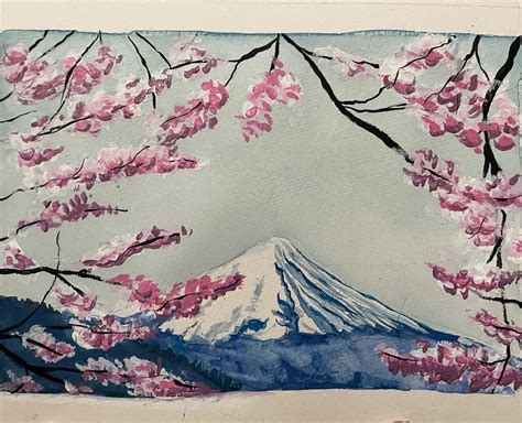 Mt Fuji landscape : r/Watercolor