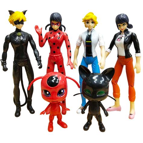 Buy genericc Vitadan 6pcs Ladybug Action Figure - Ladybug and cat Noir ...