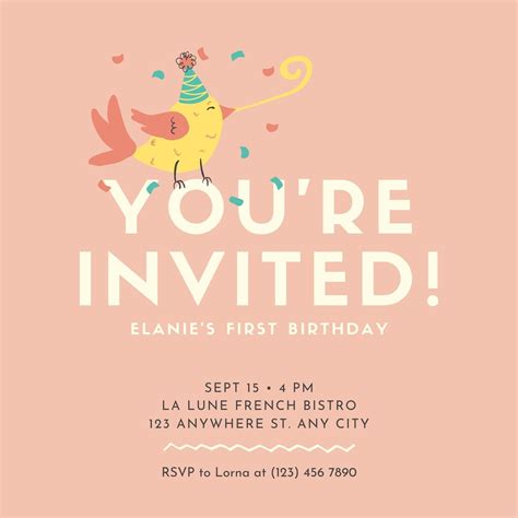 First Birthday Invitation Card Template - Sarseh.com