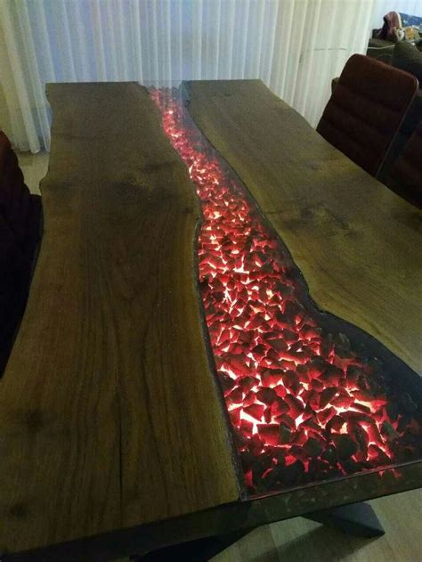 epoxy resin table with led lights - Sonia McLean