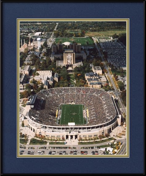 Touchdown Jesus - Aerial Of Notre Dame Stadium | Big 10 Football Framed ...