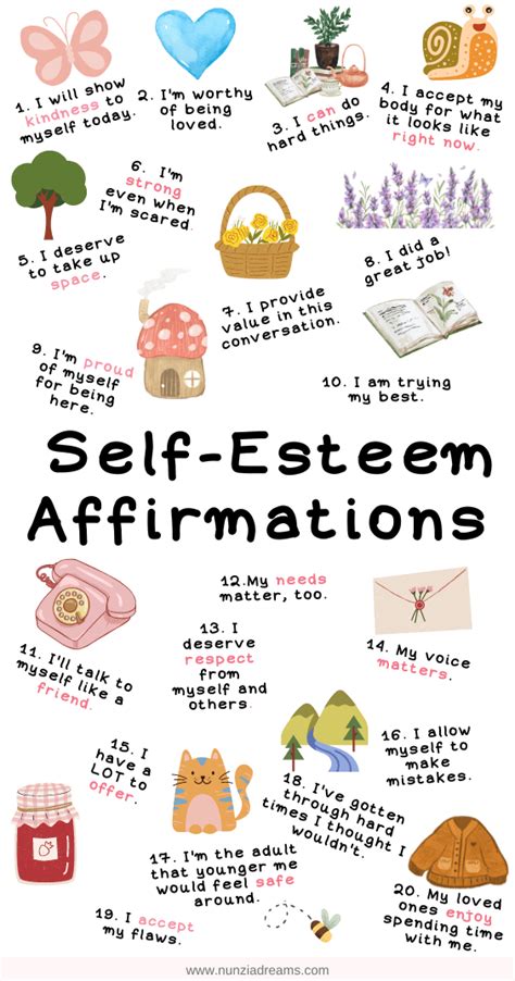 36 Helpful Positive Affirmations for Self-Esteem - NunziaDreams