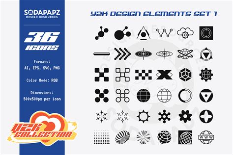 Y2K Design Elements - Set 1 Graphic by sodapapz · Creative Fabrica