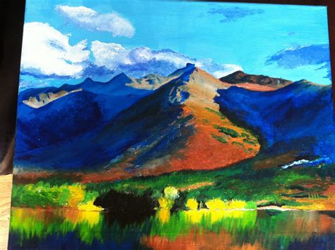 Acrylic mountain painting | Mountain paintings, Mountain painting ...