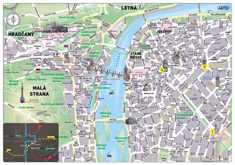 Old town prague map - Map of prague old town square (Bohemia - Czechia)