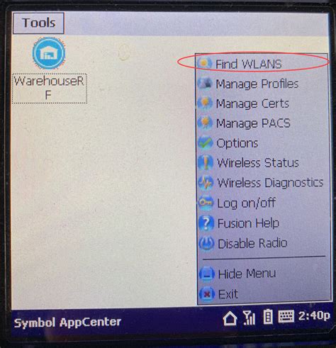 RF Scanner Access Point Configuration