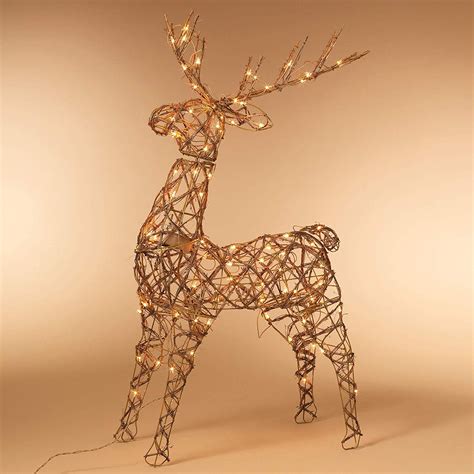 48" Animated Standing Buck Reindeer Lighted Yard Art Decoration - Clear ...