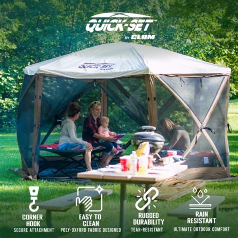 CLAM Quick-Set Pavilion Screened Canopy Tent Rain Fly Tarp, Cover Only ...