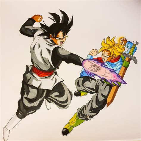 Goku Black vs Future Trunks by Me. Pretty happy with how this one ...