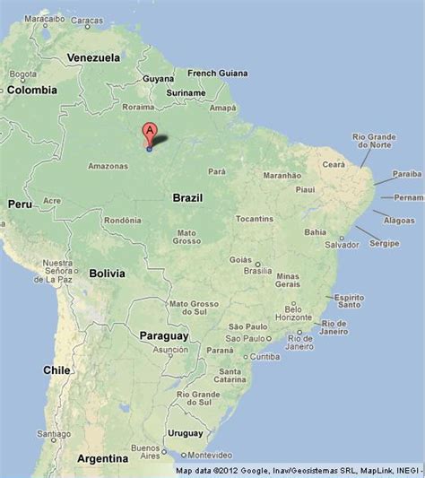 Manaus on Map of Brazil