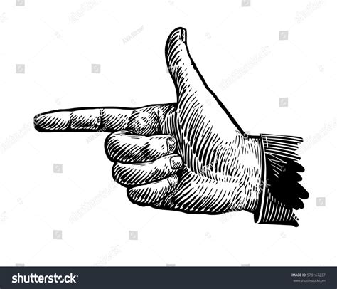 Hand Pointing Finger Sketch Vector Illustration Stock Vector (Royalty ...