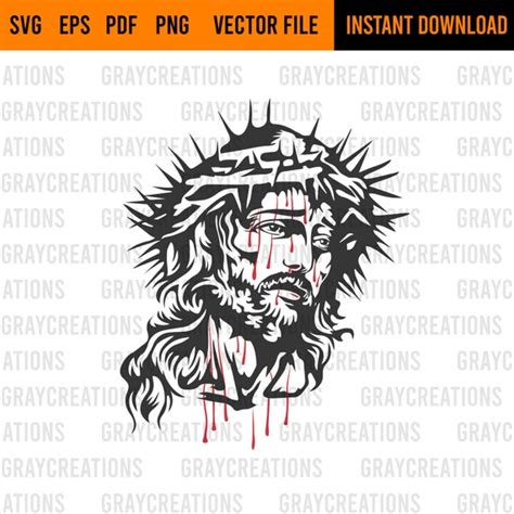 Jesus Christ svg / Jesus Face with blood svg /Christian svg | Etsy