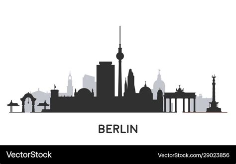 Berlin city skyline silhouette Royalty Free Vector Image