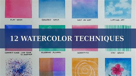 12 WATERCOLOR TECHNIQUES FOR BEGINNERS - YouTube