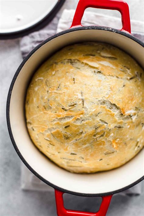 Dutch Oven Bread Recipe (No Knead) | Easy Rosemary Bread