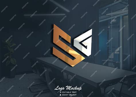 Premium PSD | 3d metallic logo mockup