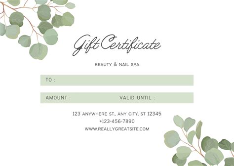 Free Spa Gift Certificate Templates For Word - Printable Form ...