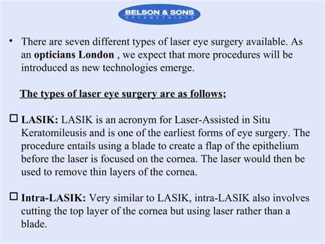 Types of Laser Eye Surgery | PPT