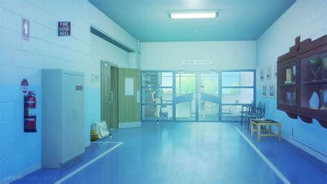 School Hall B by JakeBowkett. Anime background, Game background art ...