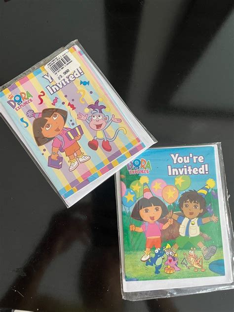 DORA THE EXPLORER invitation cards, Hobbies & Toys, Stationery & Craft ...