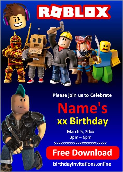 Roblox Birthday Invitation – Birthday Invitations