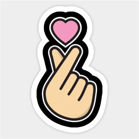 Kpop Finger Heart - Kpop - Sticker | TeePublic