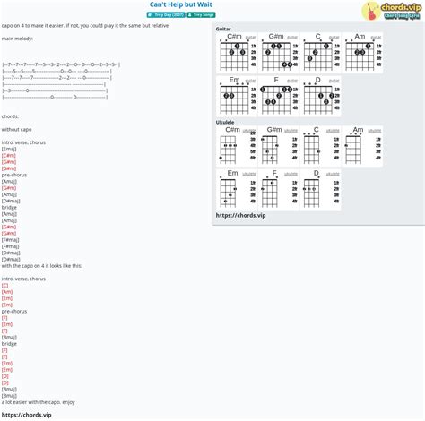 Chord: Can't Help but Wait - tab, song lyric, sheet, guitar, ukulele ...