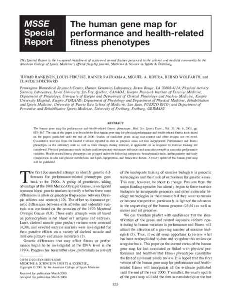 (PDF) The human gene map for performance and health-related fitness ...