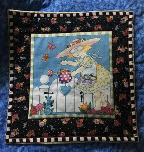 Mary Engelbreit Fabric Artwork Garden Girl Butterflies