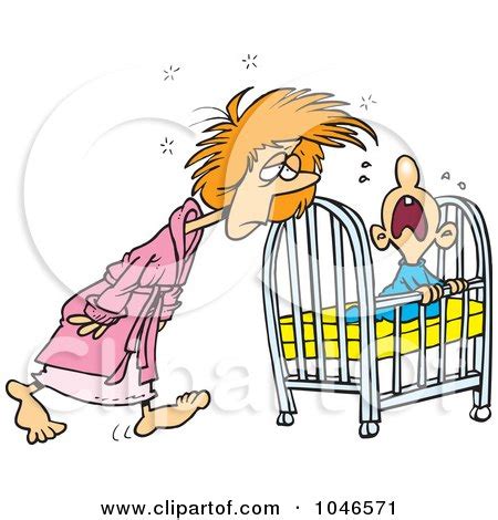 Royalty-Free (RF) Clip Art Illustration of a Cartoon Tired Mother ...