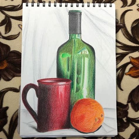 Colorful Still Life Pencil Drawing