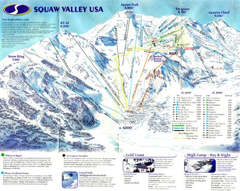 Squaw Valley Ski Trail Map - Olympic Valley California • mappery