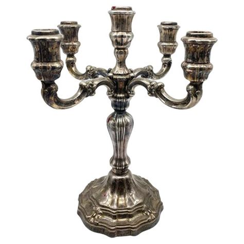 Large 925 Candlestick in Sterling Silver, 1920 for sale at Pamono