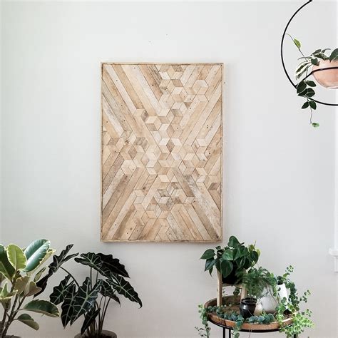 Reclaimed Wood Wall Art | Wood Wall Art | Wood Decor | Geometric Wood ...