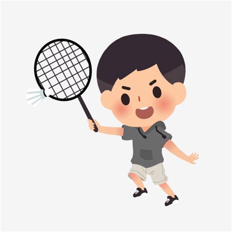 Play Badminton Hd Transparent, Boy Playing Badminton, Boy Clipart ...