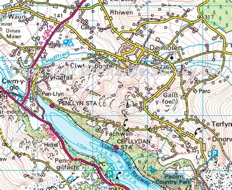 Map of Snowdon - The Outdoor Guide