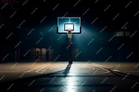 Premium AI Image | Basketball court at night