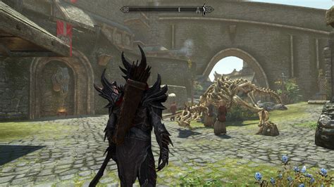 Kids playing around a dragon skeleton in Solitude. : r/skyrim