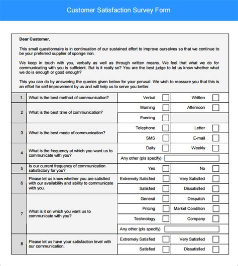 FREE 9+ Sample Customer Survey Templates in Google Docs | MS Word ...