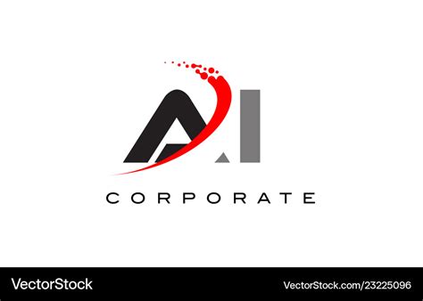 Ai modern letter logo design with swoosh Vector Image