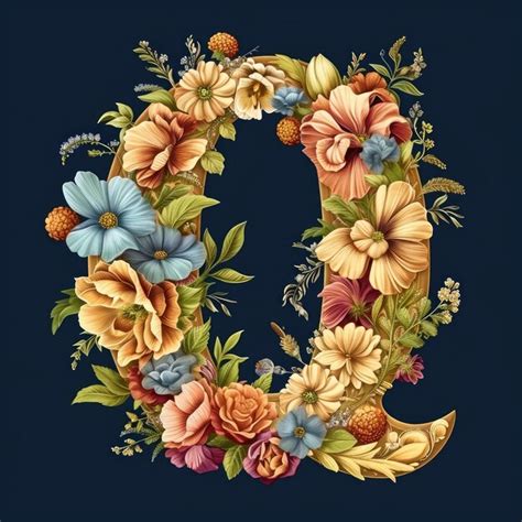 Premium Photo | Floral Split Alphabet Monogram Split Letter Split Font ...