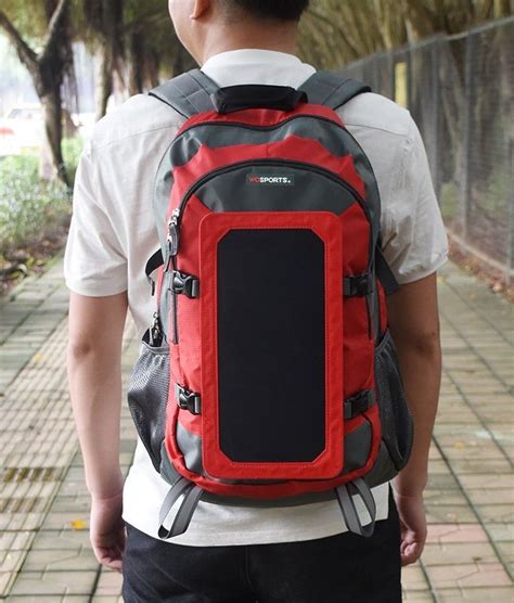 Wosports Solar Charger Backpack Waterproof with 7W Solar Panel Charger