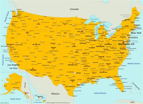 Map Of U S With Cities | Printable Map Of USA