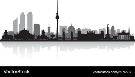 Berlin germany city skyline silhouette Royalty Free Vector