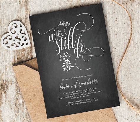 We Still Do Vow Renewal Invitation Template, INSTANT DOWNLOAD, Wedding ...