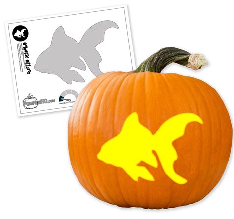 Aquatic Fish Pumpkin Carving Stencil - Pumpkin HQ