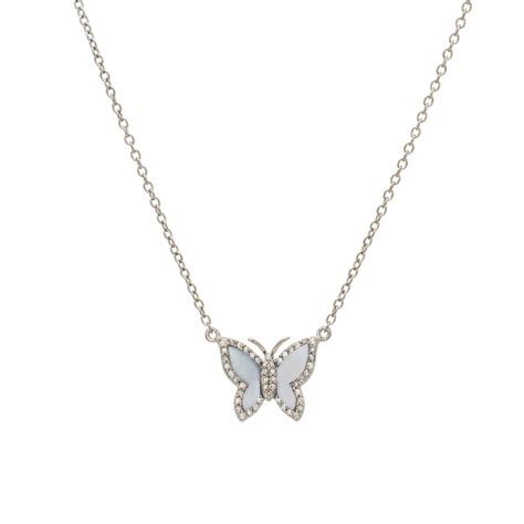 Small Diamond Mother-of-Pearl Butterfly Necklace | BE LOVED Jewelry