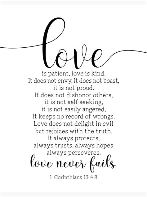 Love Is Patient Love Is Kind 1 Corinthians 134 8 Art Board Print