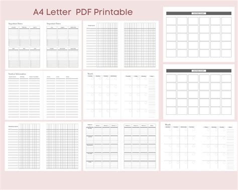 Teacher Planner Calendar Printable Flexible Academic Year - Etsy