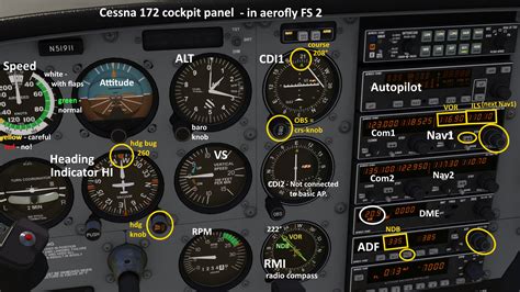 Cessna 172 Instrument Panel Diagram